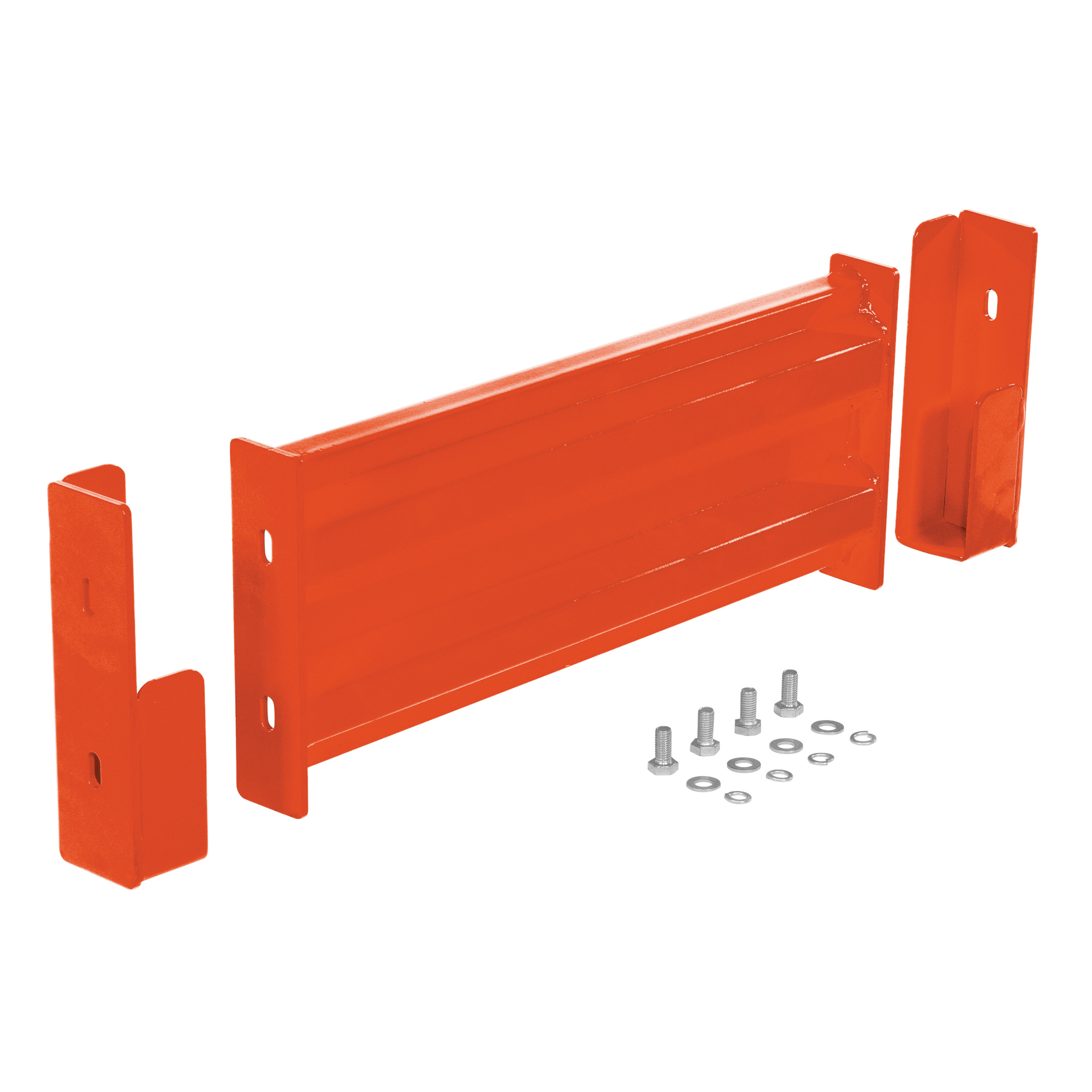 Vestil Drop-In Style Guard Rail - 18in., Double Ribbed, Steel, Orange, Model# GR-F2R-DI-2-OR